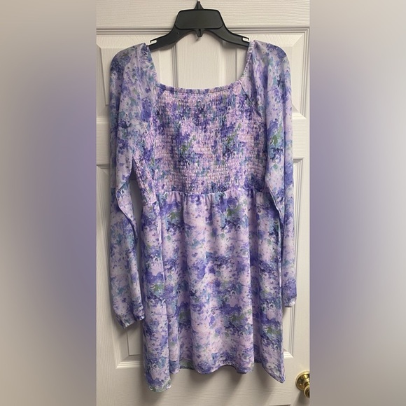 NWT Sugar & Jade Purple Print Smocked Dress Tween Girl Size XXL - Picture 6 of 6